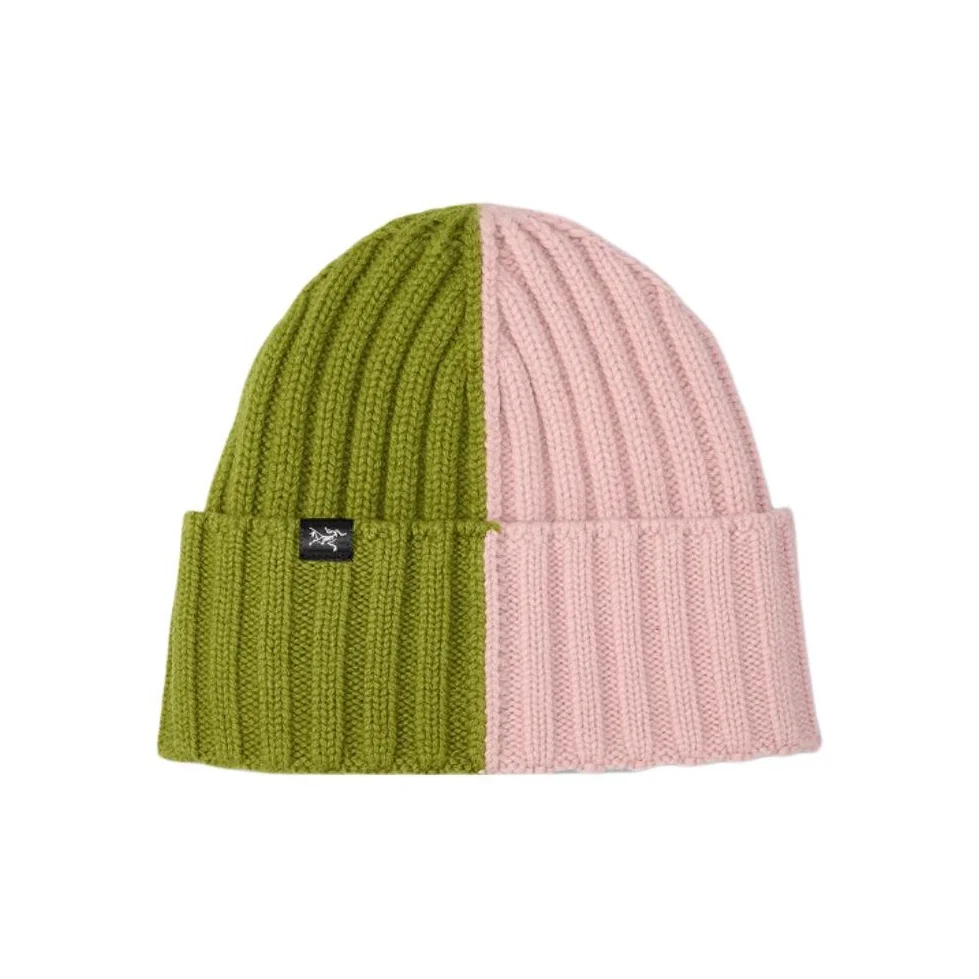Arc'teryx Wool Beanies Unisex Olive Moss Green/Oyster Shell Pink CHUNKY RIBBED TOQUE