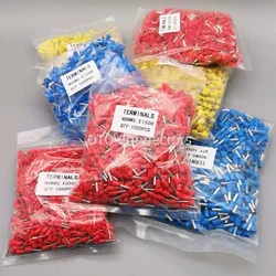 1000PCS/Pack Insulated Cord End Terminal Crimp E0508 1008 1508 7508 2508 Pressure Terminal Ferrules Crimping Terminals Tubular