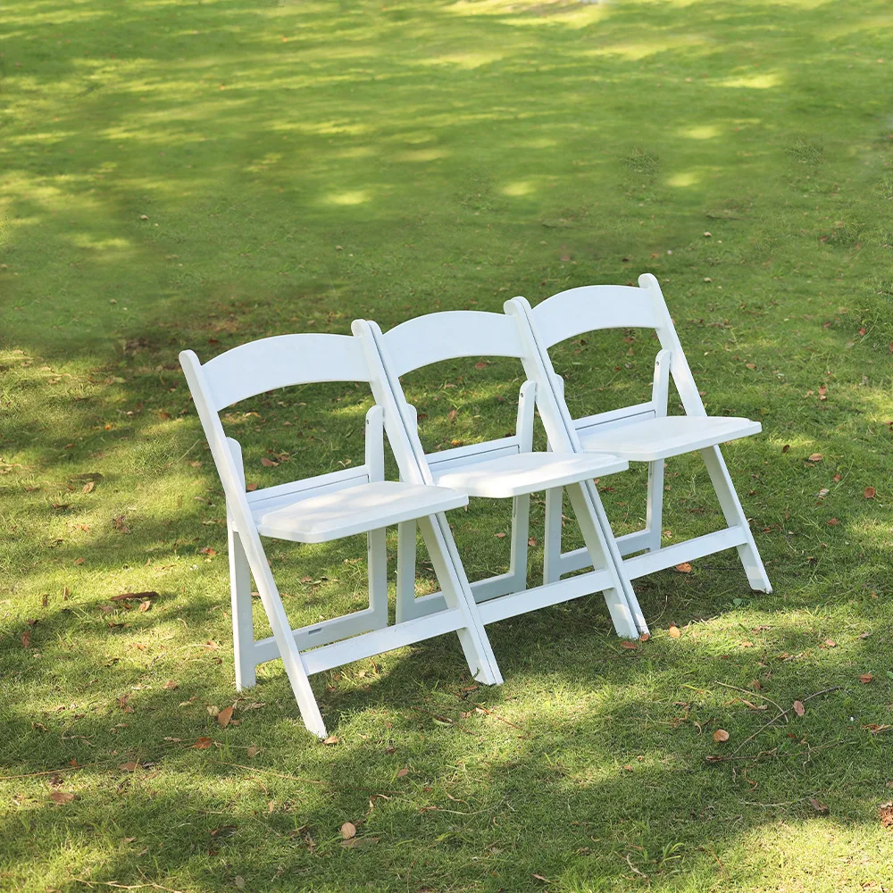 

Wedding Outdoor Rental White Solid Wood Folding Chair Event KC139