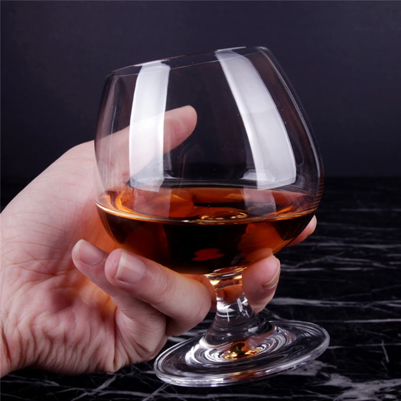 6pcs Set 255ml European Style Brandy Goblet Short Footed Glass Cup Set Vintage Red Wine Foreign Wine Mug Transparent Drinkware