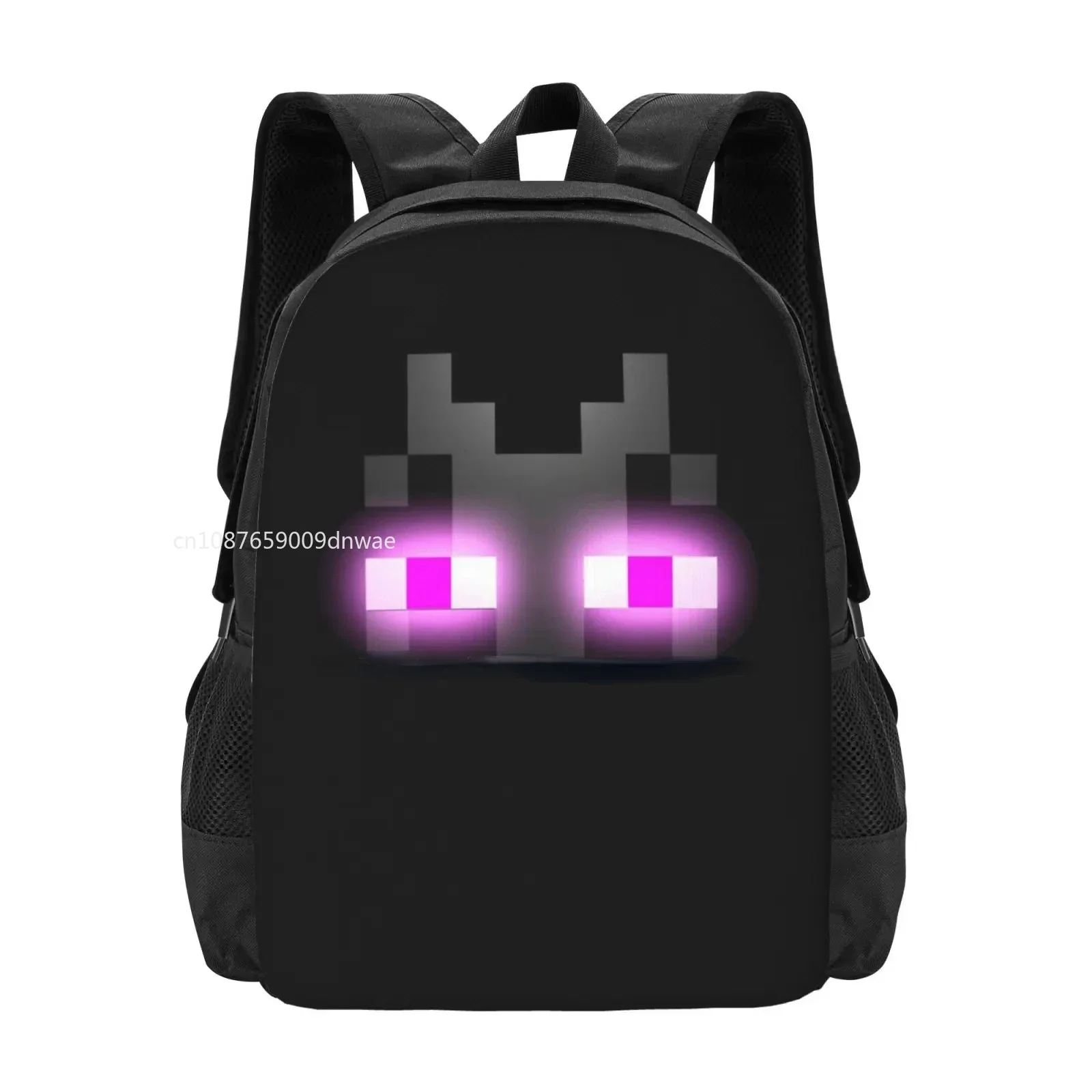 Enderman Pattern Design Bag Studenten Rugzak Enderman Slider Zwart