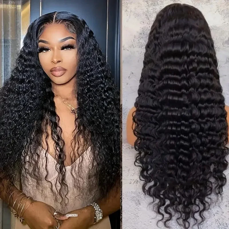 

European and American front lace fake, long curly hair medium hair wig headgear