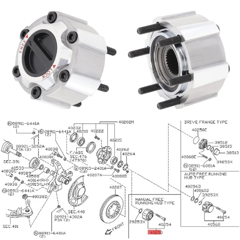 QM82 Heavy Duty Manual Wheel Hub Lock with 28 Spline for Vehicle Control 40250-2S610 402502S610 SEAVM461HP WARN29091 AVM461HP