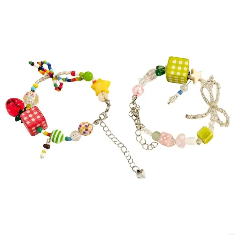 62CC Elegant and Stylish Bead Bracelet with Bowknot Styles Craft from Sturdy Bead Materials for Long Time Casual Wear