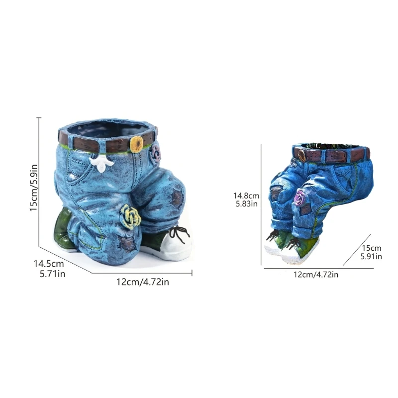 Fioriera in resina Vasi da fiori a forma jeans Piante grasse in resina a forma jeans