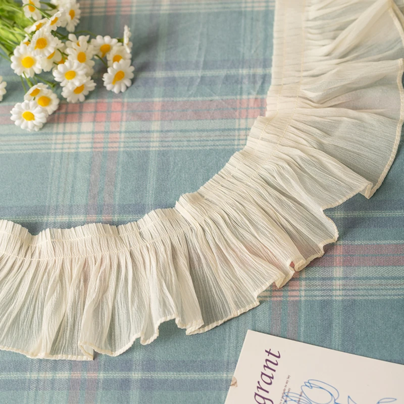 2 metry / partia Plisowana koronkowa tkanina do szycia Akcesoria do robótek ręcznych Odzież Diy Crafts Supplies Spódnice Frędzle Wstążki Przycinanie