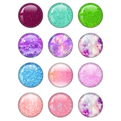 Fashion Color Flash Star Art Patterns 12mm/18mm/20mm/25mm Round Photo Glass Cabochon Demo Flat Back Making Findings