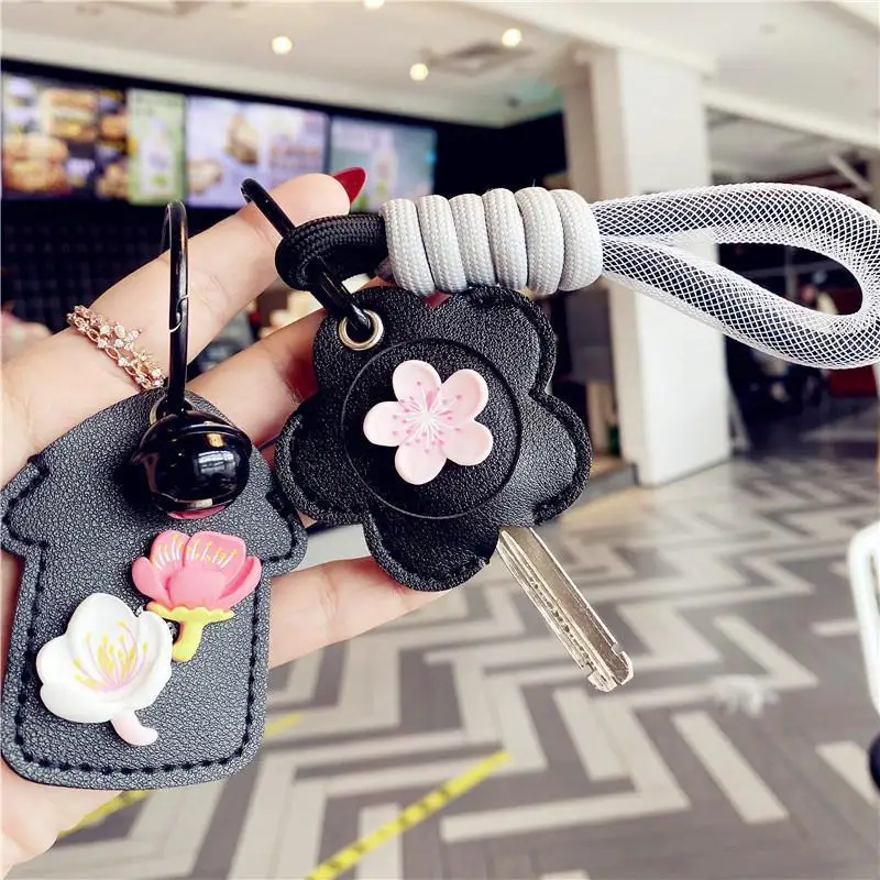 1pc Cartoon Animal Key Cover Leather Key Case Access Card Holder Keychain Cute Gift for Boys Girls