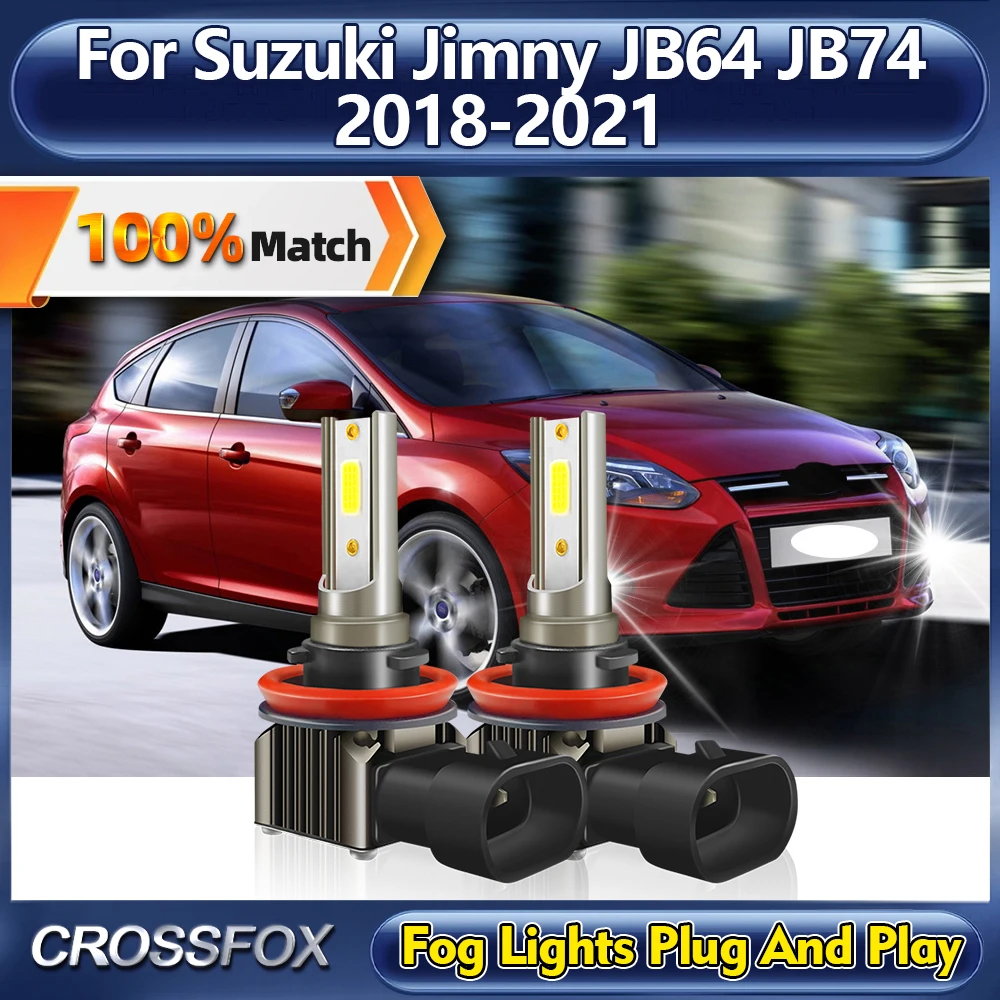 2pcs Canbus H8 H9 H11 LED Fog Lights 20000LM Auto Lamps 12V 6000K Plug And Play For Suzuki Jimny JB64 JB74 2018 2019 2020 2021