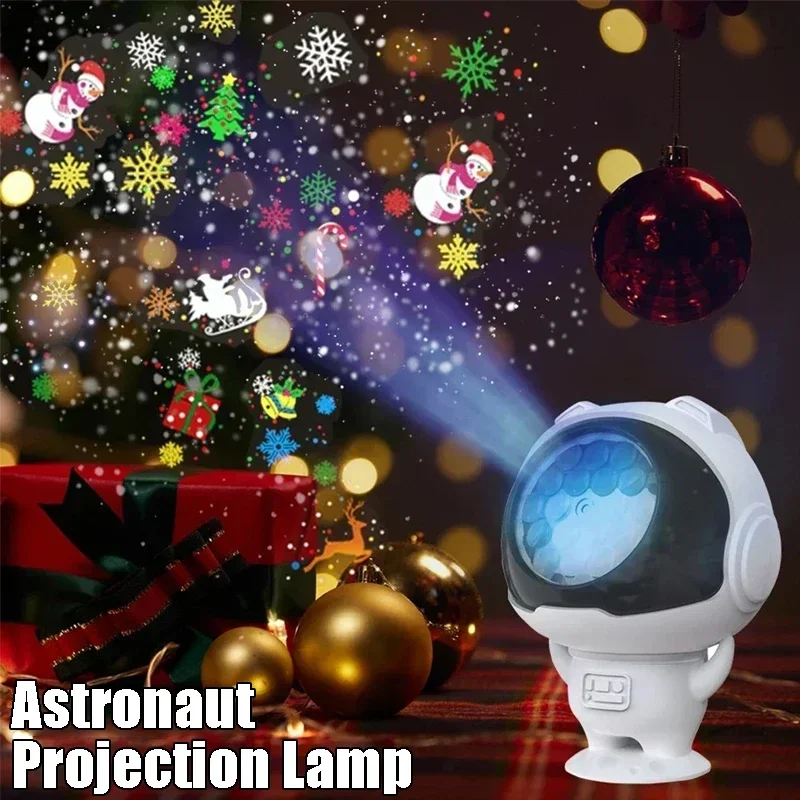 LED Astronaut Projector Lamp Water Ripple Night Lamp USB Plug-in for Valentine\'s Day Helloween Christmas Friends Children Gifts