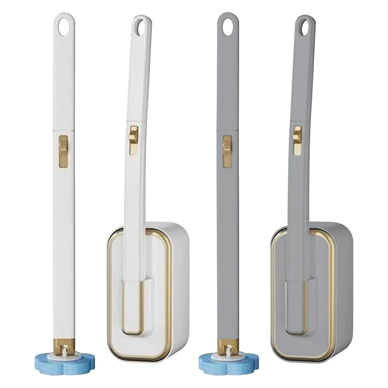 

Wall-Mount Scrubbing Toilet Brush with 36 Refill Heads and Holder with Long Handle for Floor Drain Bathtub Mirror Sink Glass