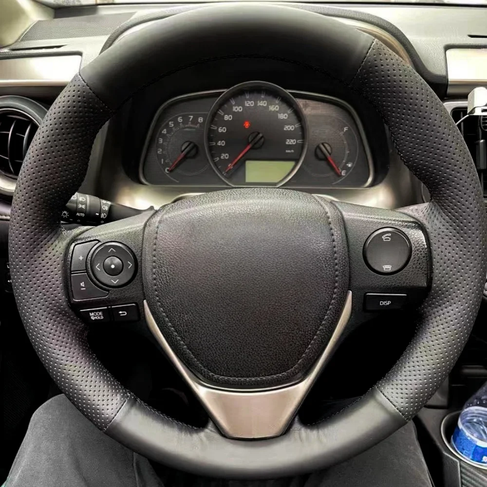 

Оплетка на руль автомобиля на заказ, мягкий 100% подходит для Toyota E'Z RAV4 2013-2019 Corolla 2013-2017, автомобильные товары, накидка на руль