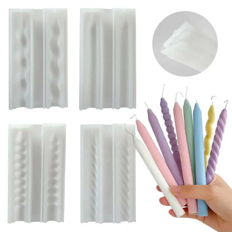 Stampo in Silicone a Spirale Lunga per Candele, Stampi Fai-da-Te per Bastoncini di Cera Intrecciati, Strumento per Decorazioni Domestiche, Forniture per la Creazione di Candele Geometriche
