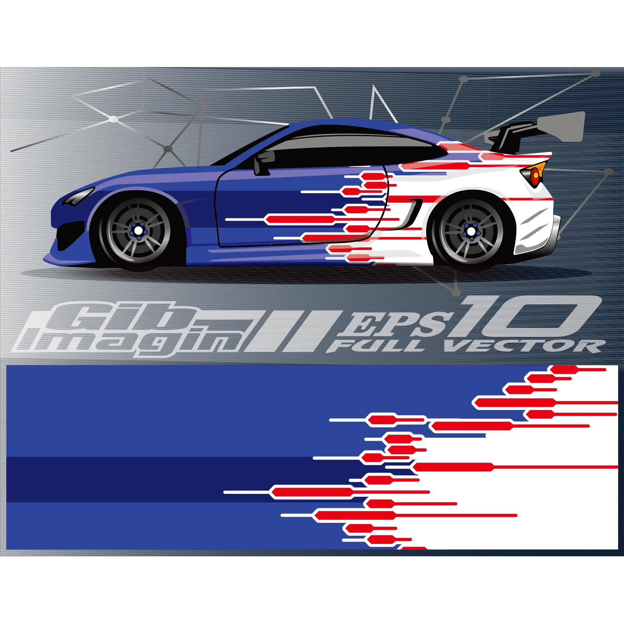 Racing Car Stickers Car Decal Car Full Wrap Sticker Decorative Cut Body Racing Graphic Decal Vinyl Wrap Modern Design Red Retro