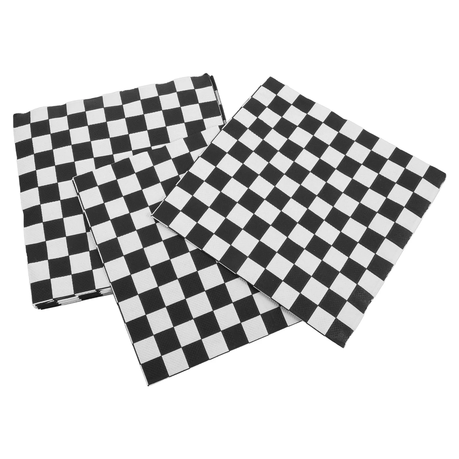 

100pcs Black White Checkered Napkins Disposable Paper Wedding Party Decorations Guest Towels Beverage Napkins Hand Towels High