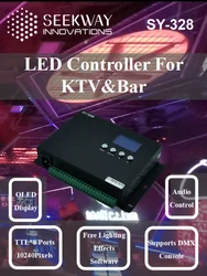 8Ports DMX Controller supports SPI LED light AC100V～240V for Indoor Stage Display, KTV, Bar Lighting, supports Sound Activation