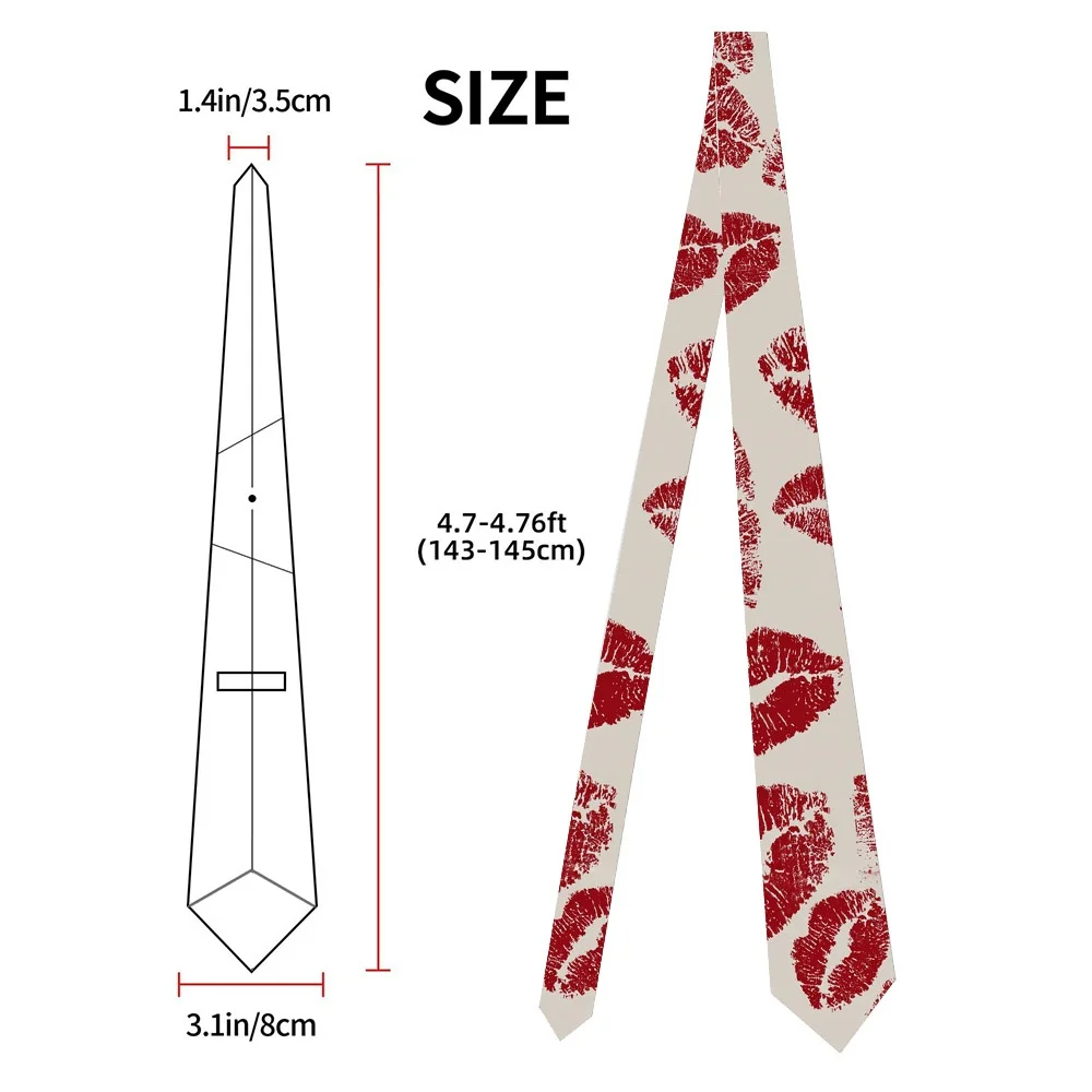 1pc Valentine Red Lips Tie – A Thoughtful Birthday Gift for Your Father, A Timeless Classic Design That Fits Any Formal Event