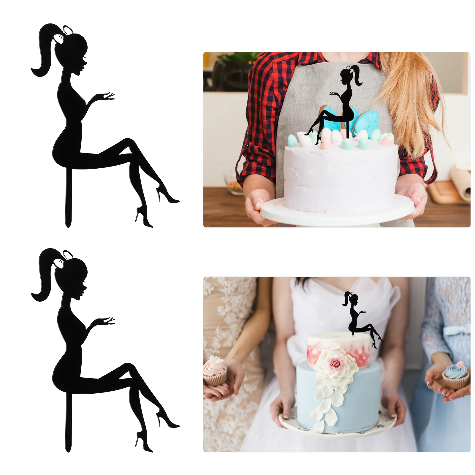 

Party Cake Topper Cupcake Toppers Decorative High Heels Acrylic Creative Insert