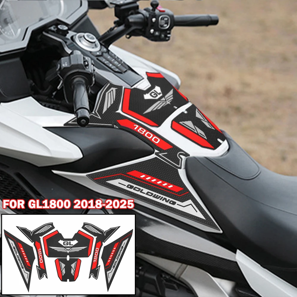 

For Honda Goldwing GL1800 2018-2025 2024 Motorcycle Side Fuel Tank pad Protector Stickers Decal Gas Knee Grip Traction Tank Pads