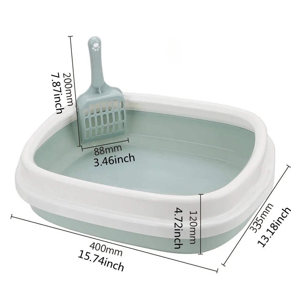 1 Set Anti-Splash Best Kitty Litter Box Pet Toilet Bedpan Cat Tray with Scoop Excrement Training Sand Litter Box Cat Accessories