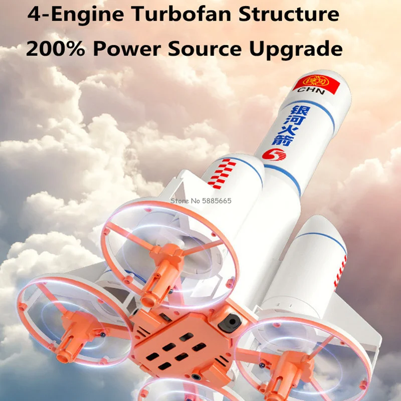 Smart Obstacle Avoidance Hover Rocket Type RC Drone 2.4G VTOL 3D Rotation LED Lighting One Key Return Radio Control Quadcopter