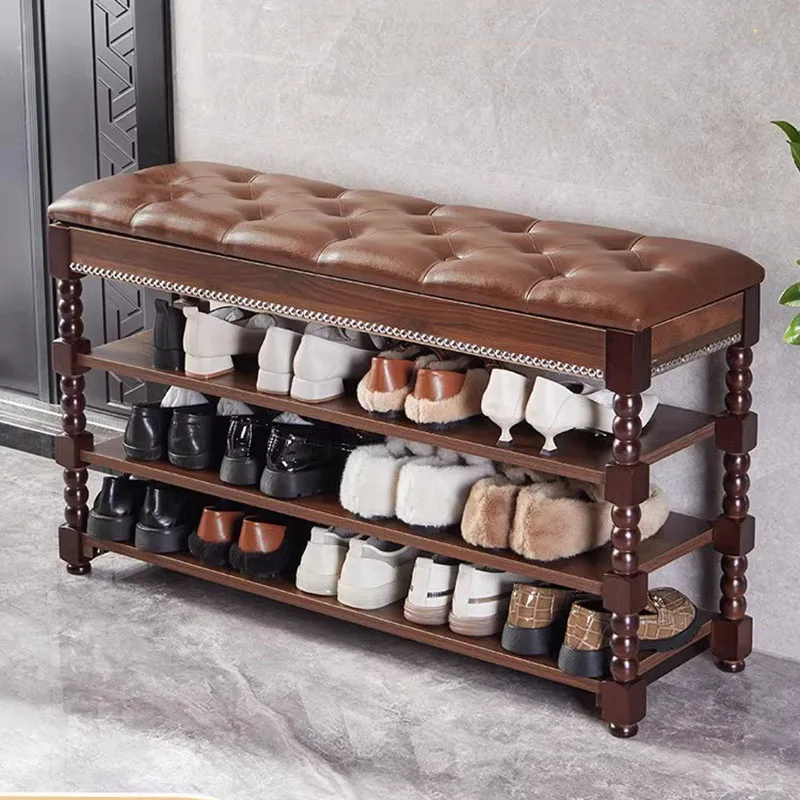 Nordic Bench Shoe Stand Luxury Wooden Shelves Entrance Hall Dining Shoe Shelf Narrow Slippers Display Gabinete Home Furniture