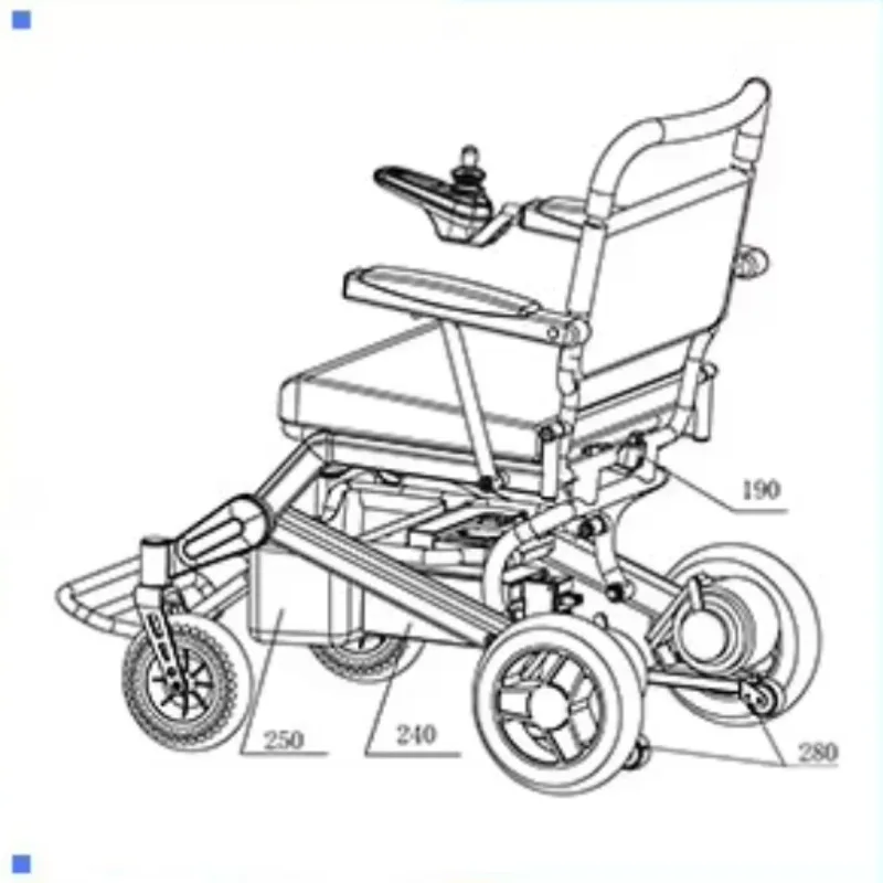 High Quality 18.5KG Carbon Fiber Electric Folding Lightweight For Disabled People Rehabilitation Equipment