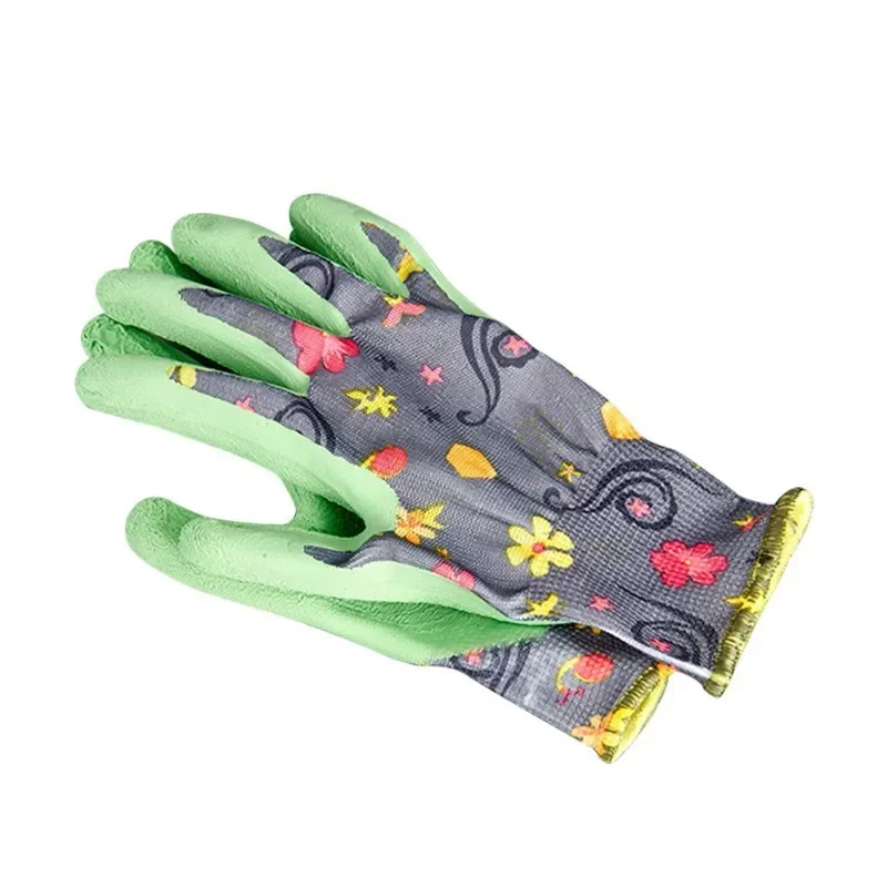 Guantes de jardín de talla única para mujer, guantes de trabajo de látex de espuma transpirable, para jardinería, paisaje, bricolaje, 100% goma pura
