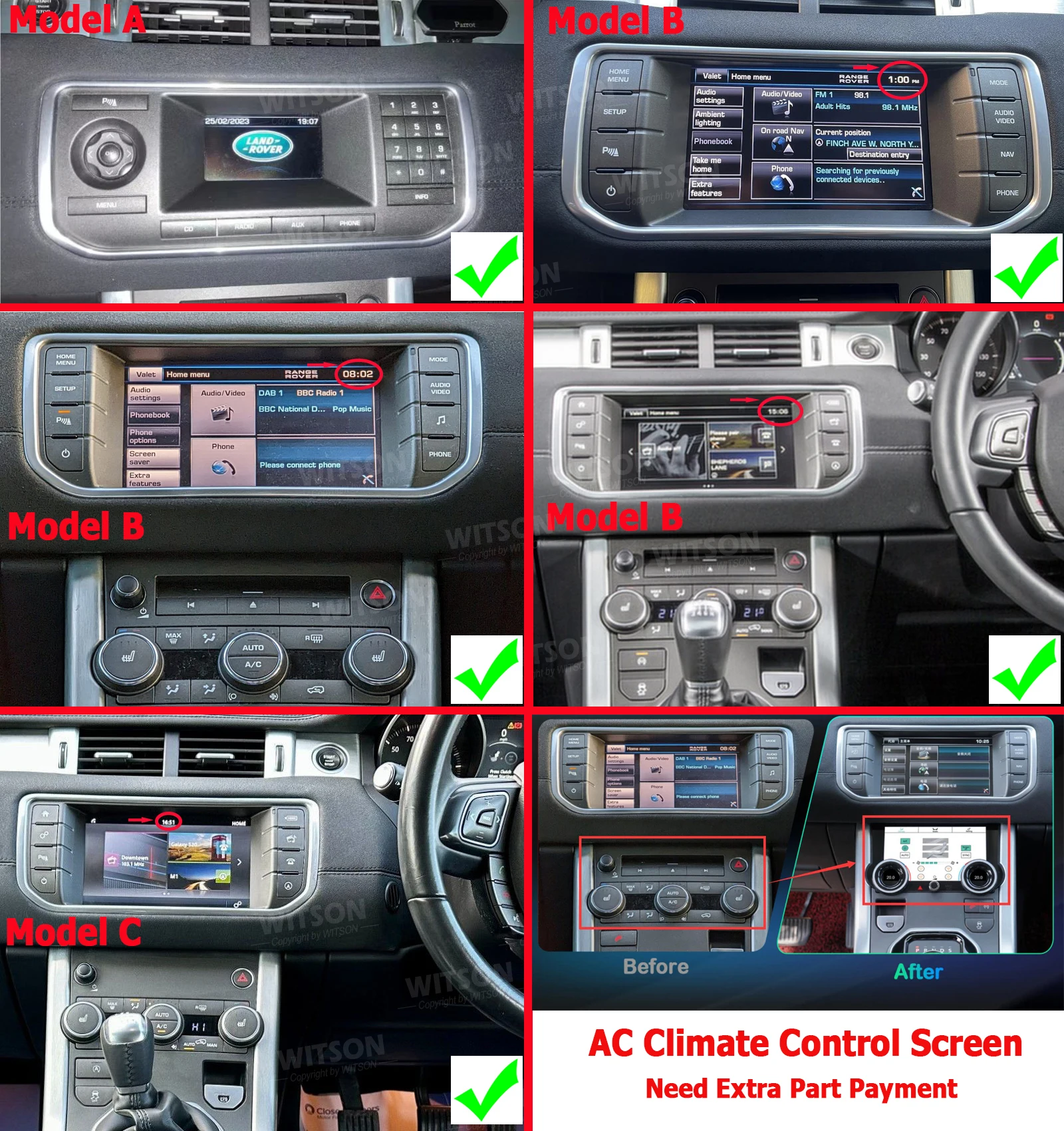 Autoradio CarPlay OEM pour Land Range Rover Evoque, 2012-2018, Android, Limitation, 10.25 \