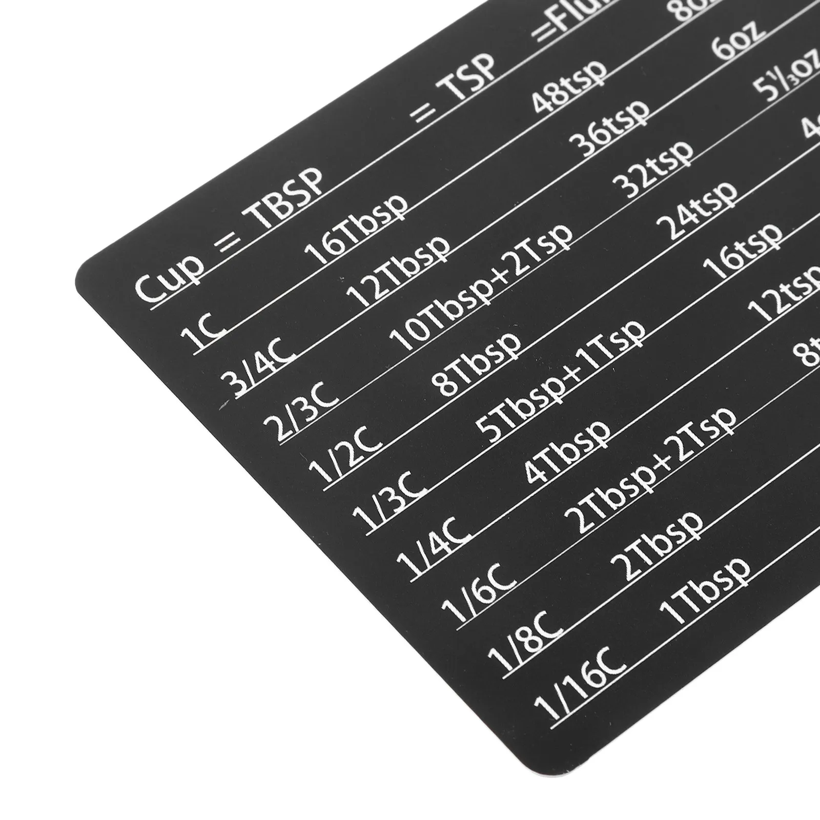 Reusable Magnetic Conversion Chart for Cooking Baking Kitchen Lab PVC Material Engraved Clear Measurements Compact Fridge Magnet
