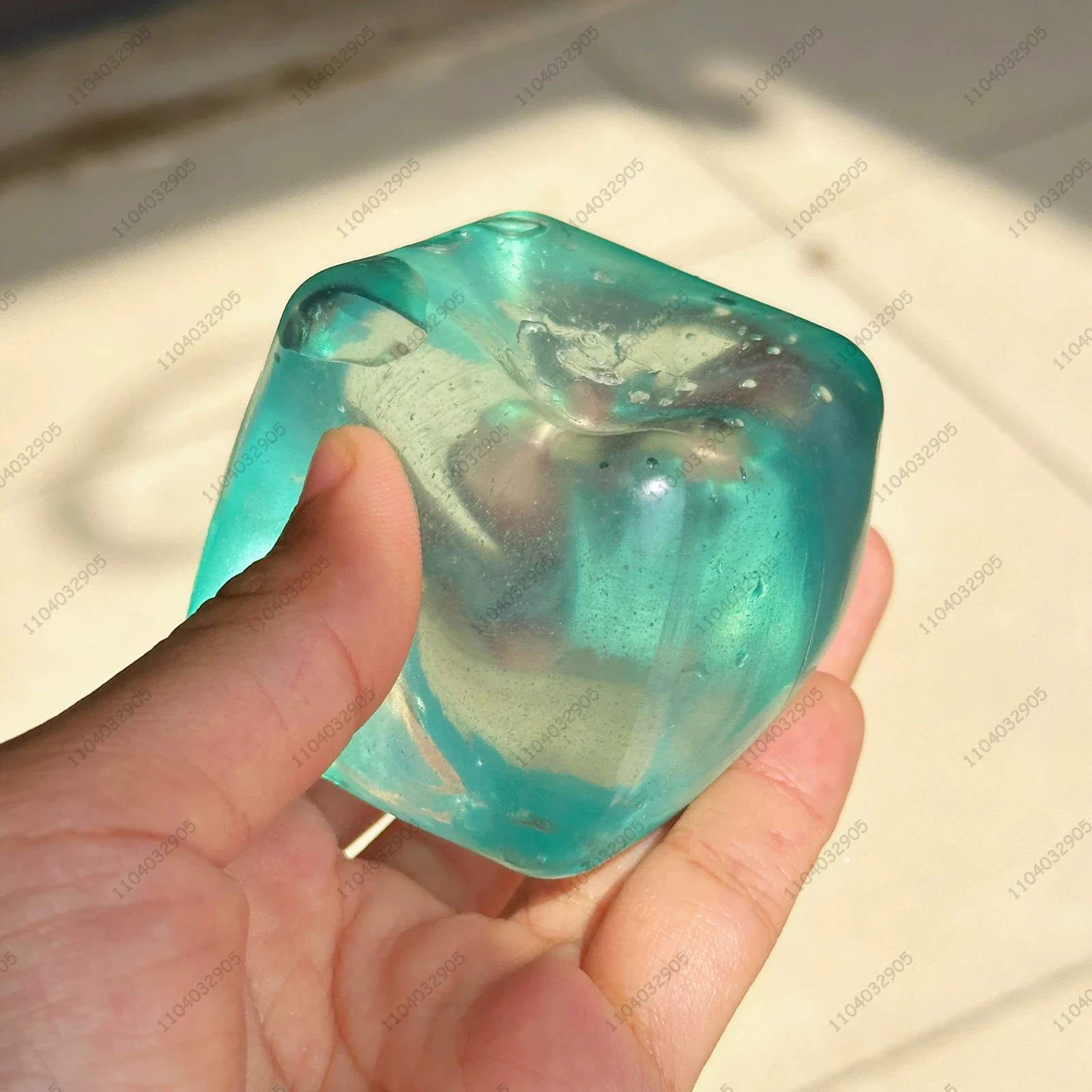 Cubo de hielo grande, bloque de hielo, bola antiestrés, juguete para apretar, cubo de hielo de cristal, juguete antiestrés, liberación de estrés, juguete para relajar las manos, regalo