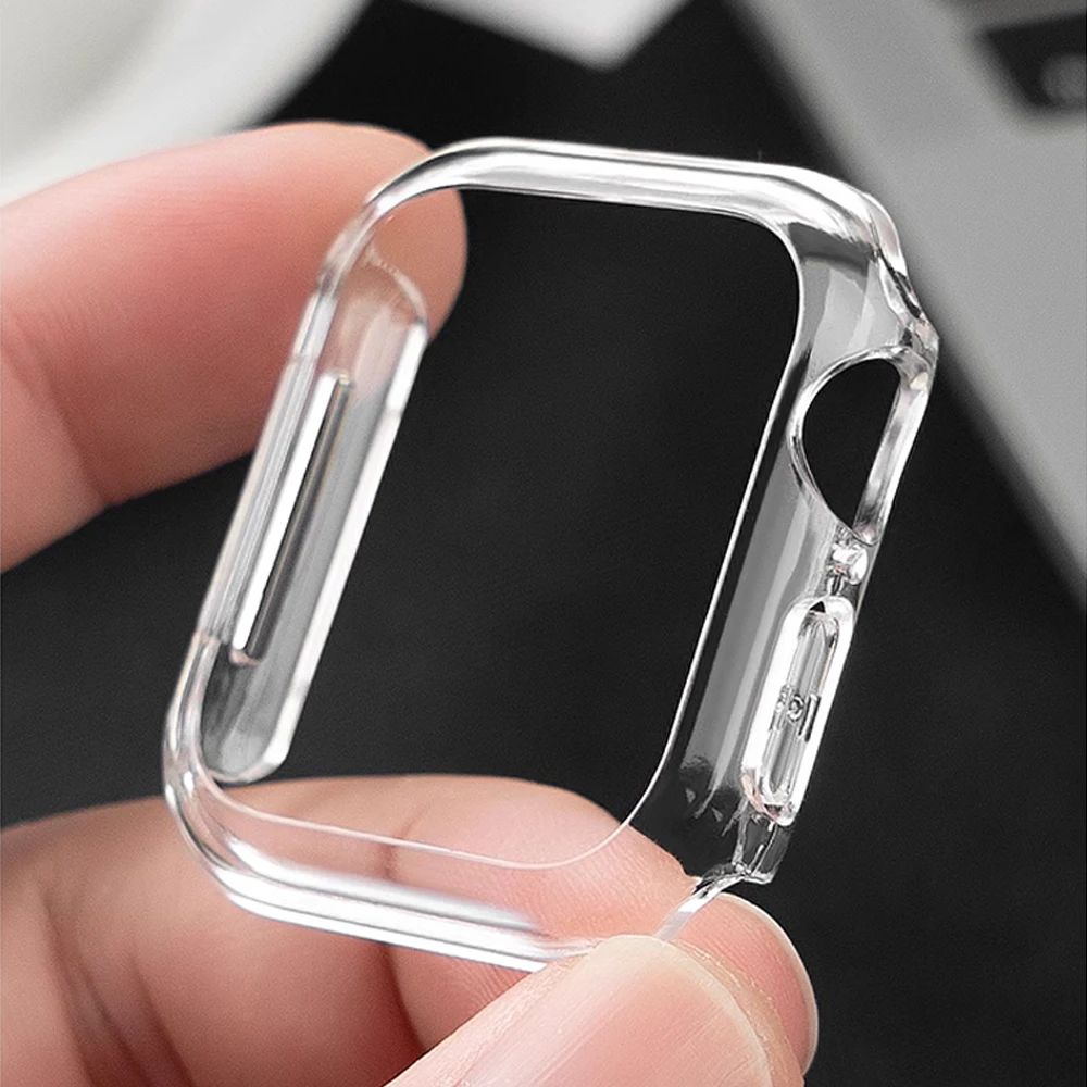 Pokrowiec na etui na Apple Watch Series 10 46mm 42mm akcesoria do inteligentnych zegarków ochraniacz ekranu PC zderzak rama Shell iWatch ochronna