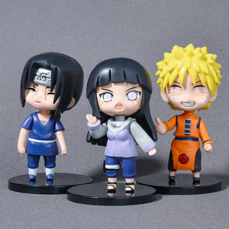 Set of 6 Naruto Figurines Featuring Uzumaki Naruto, Uchiha Sasuke and Haruno Sakura - Perfect for Anime Collectors!