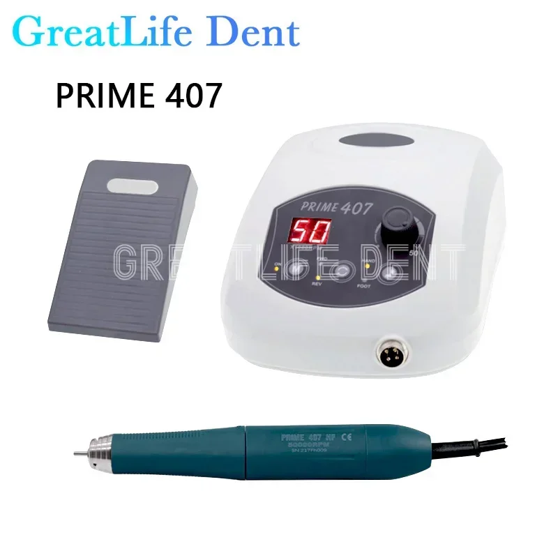 GreatLife 230W Dental Micromotor Brushless 50000RPM Torsion 9.8N PRIME 407 Dentistry Handpiece Electric Polishing Device