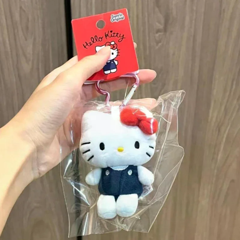 

Плюшевый брелок Sanrio Hello Kitty 10 см, милый мультяшный плюшевый кулон с сердечком, подвеска для сумки/рюкзака, подарочный шарм
