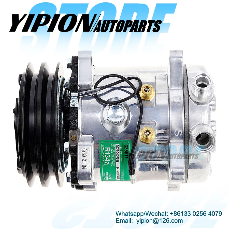 

FOR AIR Compressor Sanden sd507 5H11 507 2 Groove V Belt Pulley Tractor Excavator Heavy Duty Truck Hot Rod 12V 24V