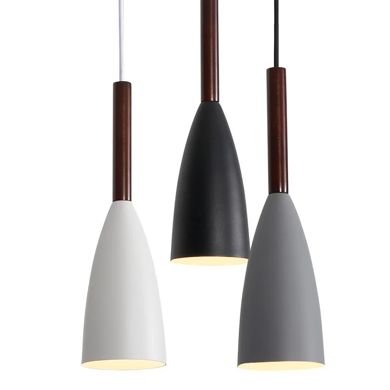 

Nordic modern minimalist restaurant chandelier, creative personalized macaron color three-headed cafe bar, dining table lamp