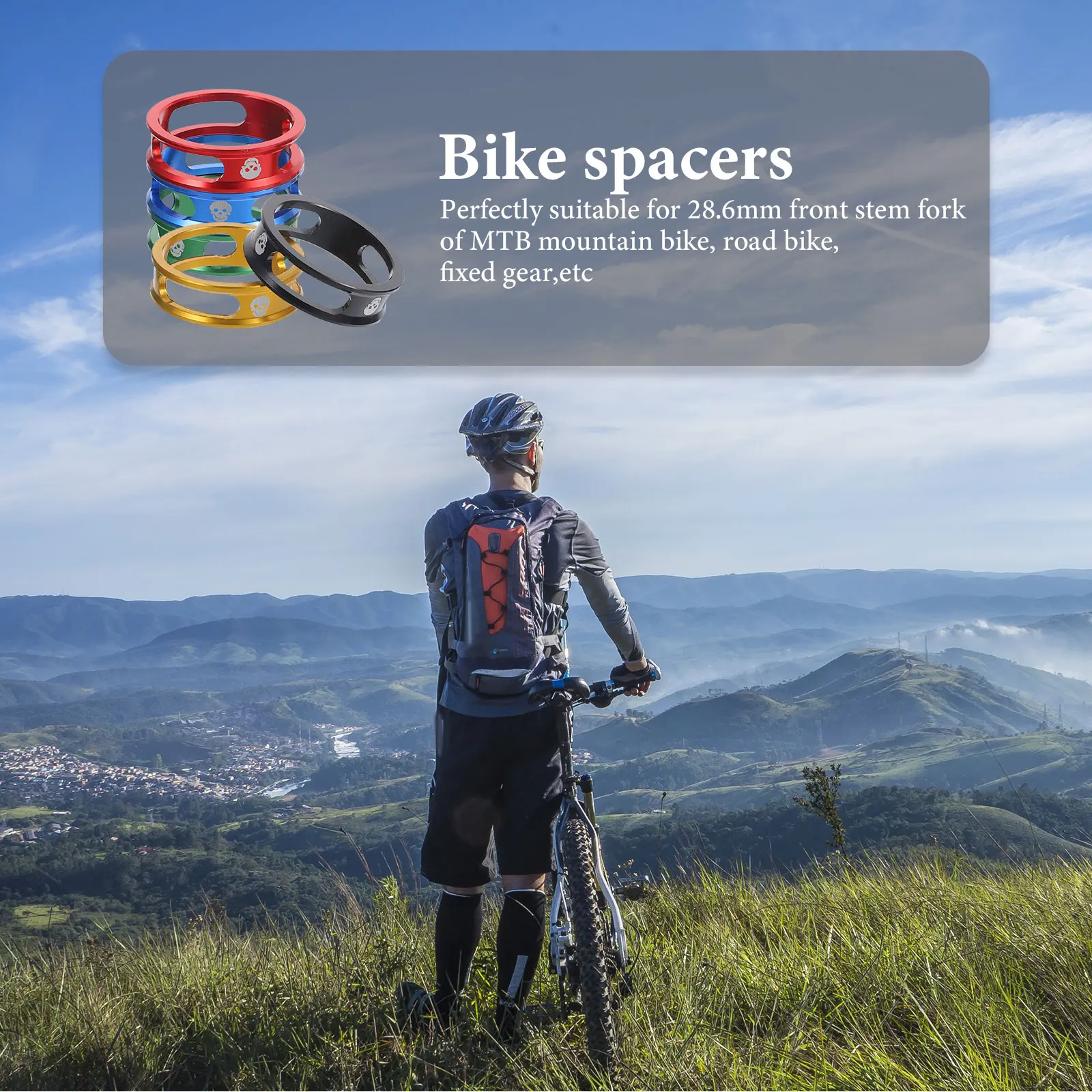 

5 PCS Bicycle Washers Bike Handlebar Mountain Accessories Aluminum Fork Parts Hollow Out