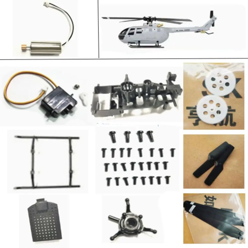 

High Quality Universal C186 Remote Control Parts Black Aircraft Accessories Servo Motor Rotor Tail Rotor Group