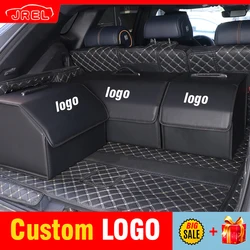 Caja de almacenamiento de maletero de coche con logotipo personalizado de cuero PU, herramientas multiusos, bolsa de almacenamiento para KIA, NISSAN, CUPRA, PEUGEOT