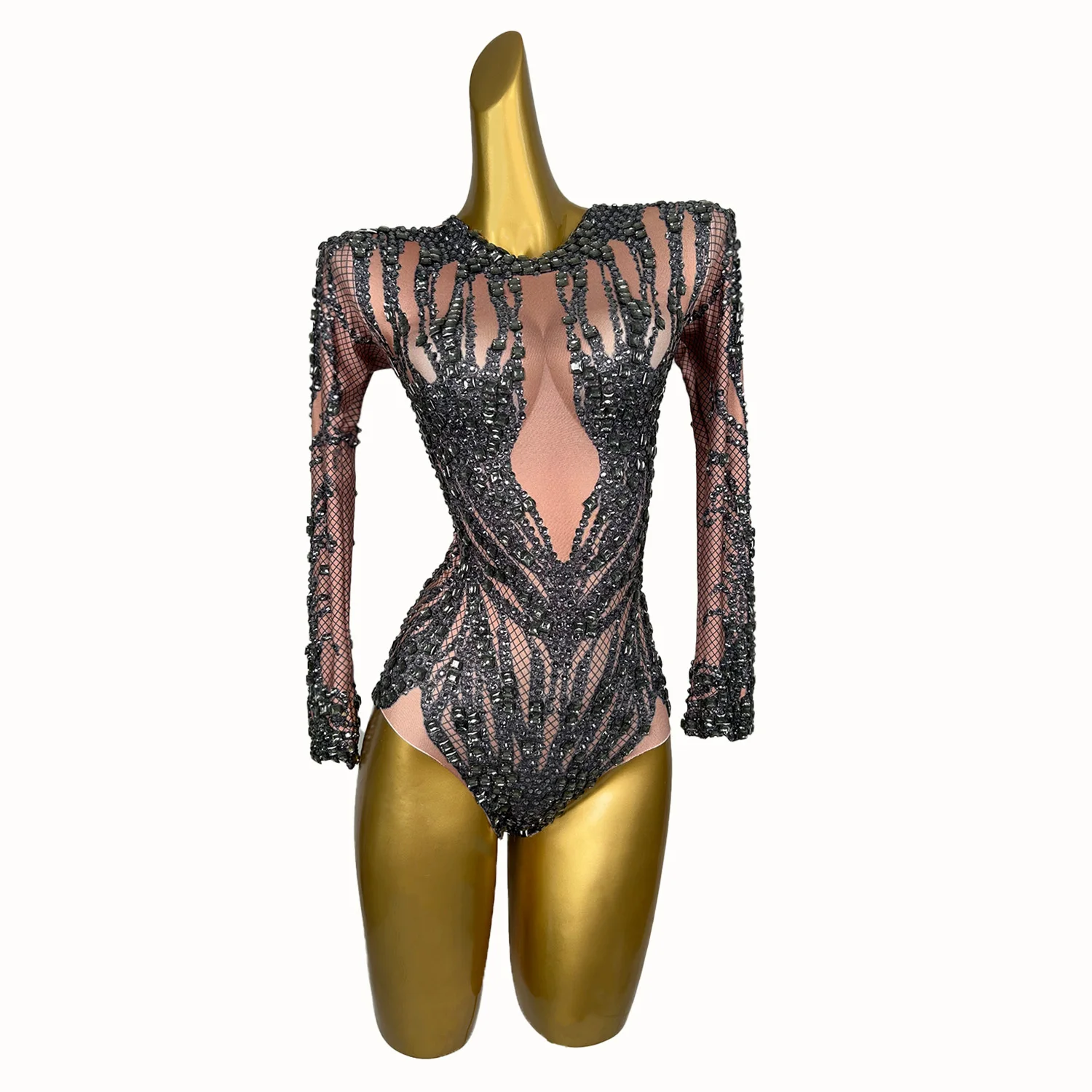 

Showgirl Stretch Diamonds Jumpsuit Sexy Leotard Nightclub Bar Dance Wear Bodysuit Celebrate Outfit Performance Clothing Shuiyin