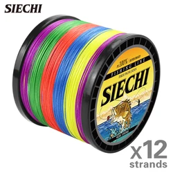 SIECHI 12 Strands Fishing Line 300M 500M 1000M Braided PE Strong Wire Multifilament Durable Sea Saltwater Japan Wire