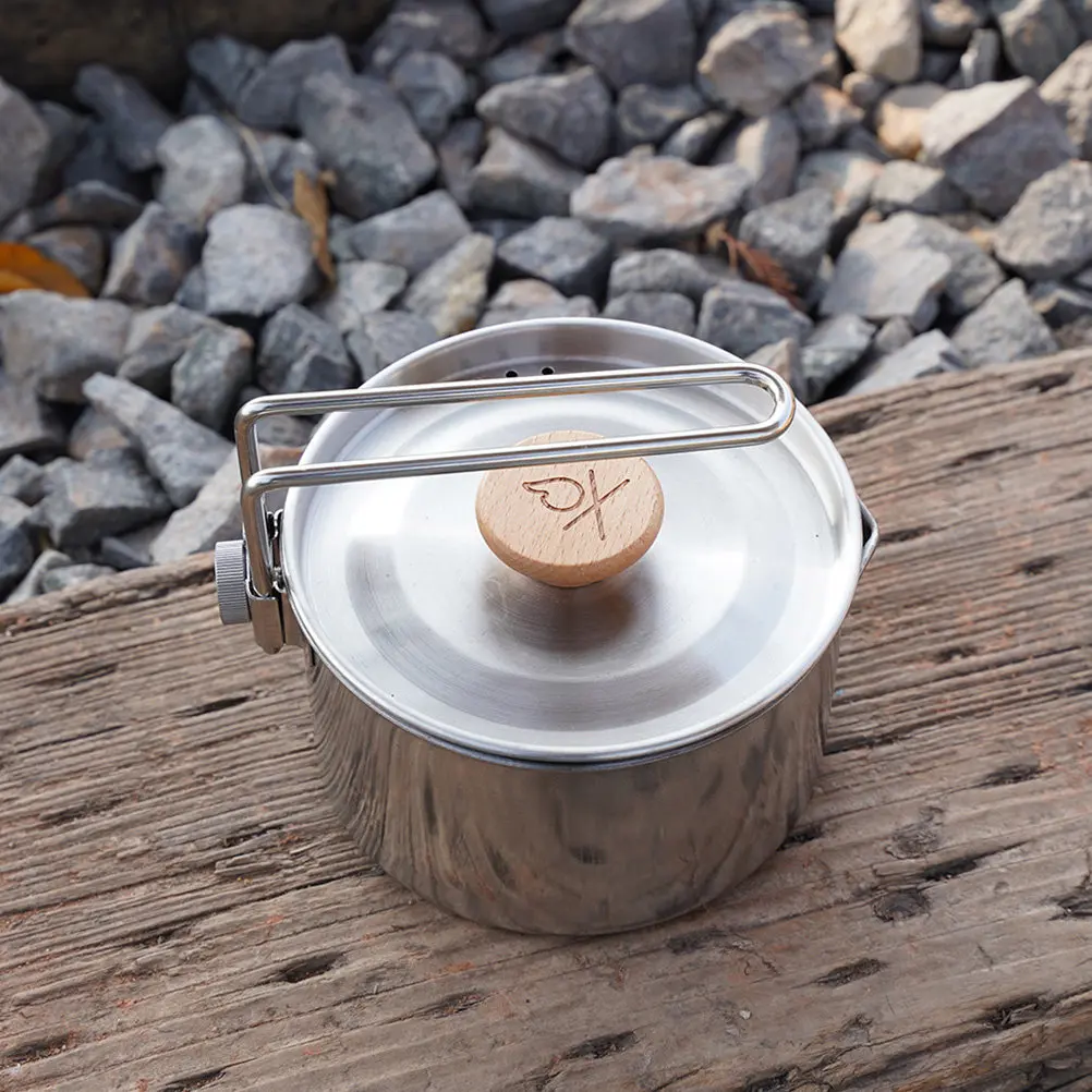 

Portable Outdoor Camping Cookware Set Mini Noodle Pot Stainless Steel Picnic Pot Hiking Cooking Utensils Camping Kettle Coffee