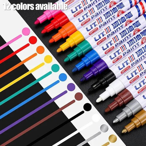 Imagen 1 del producto Bolígrafo de pintura para reparación de arañazos de coche, bolígrafo de reparación de pintura de retoque de secado rápido, marcador de neumáticos de rueda impermeable, bolígrafos de pintura para quitar arañazos de coche