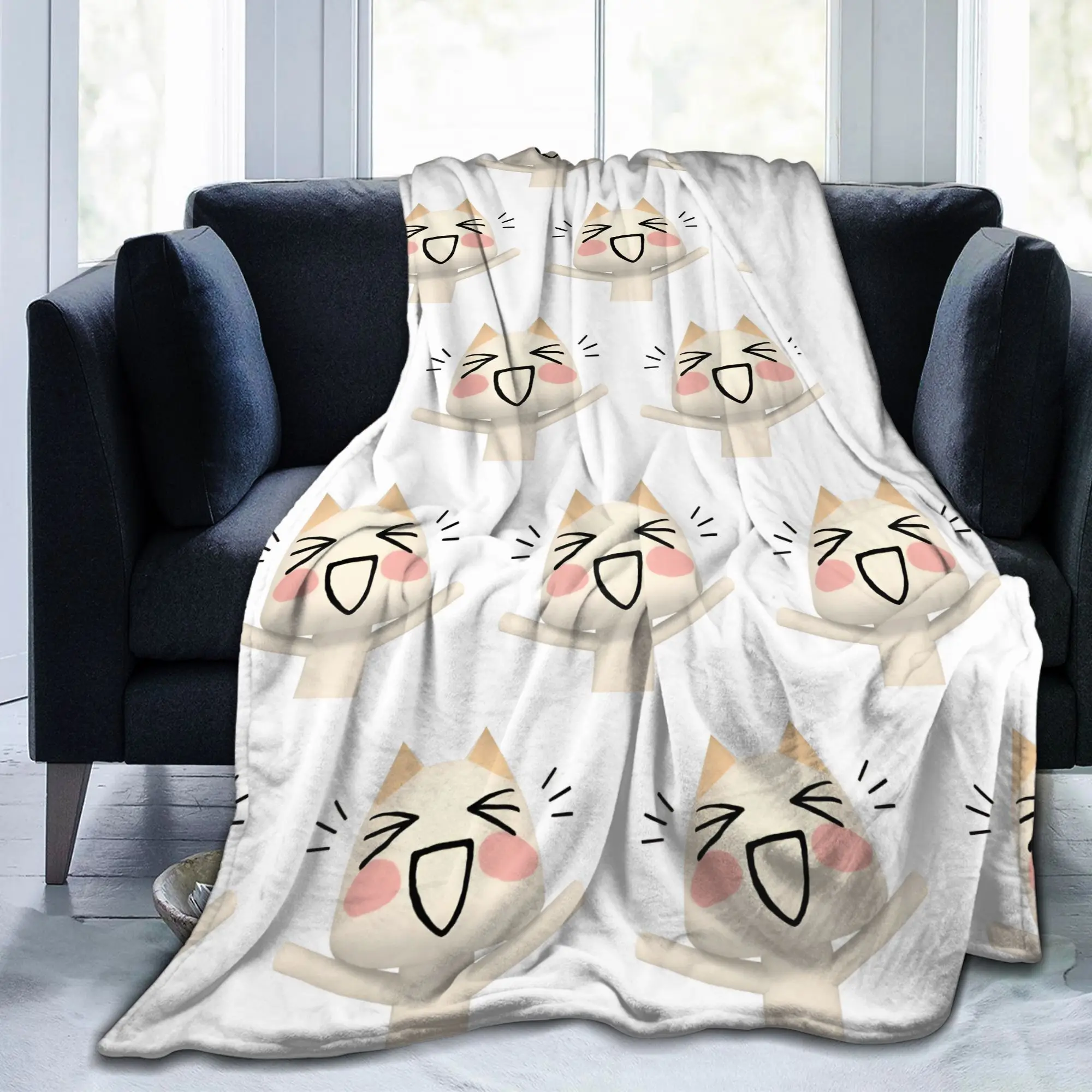 Toro Inoue Cat Blankets Cute Cartoon Flannel Awesome Breathable Throw Blankets for Coverlet Spring/Autumn,