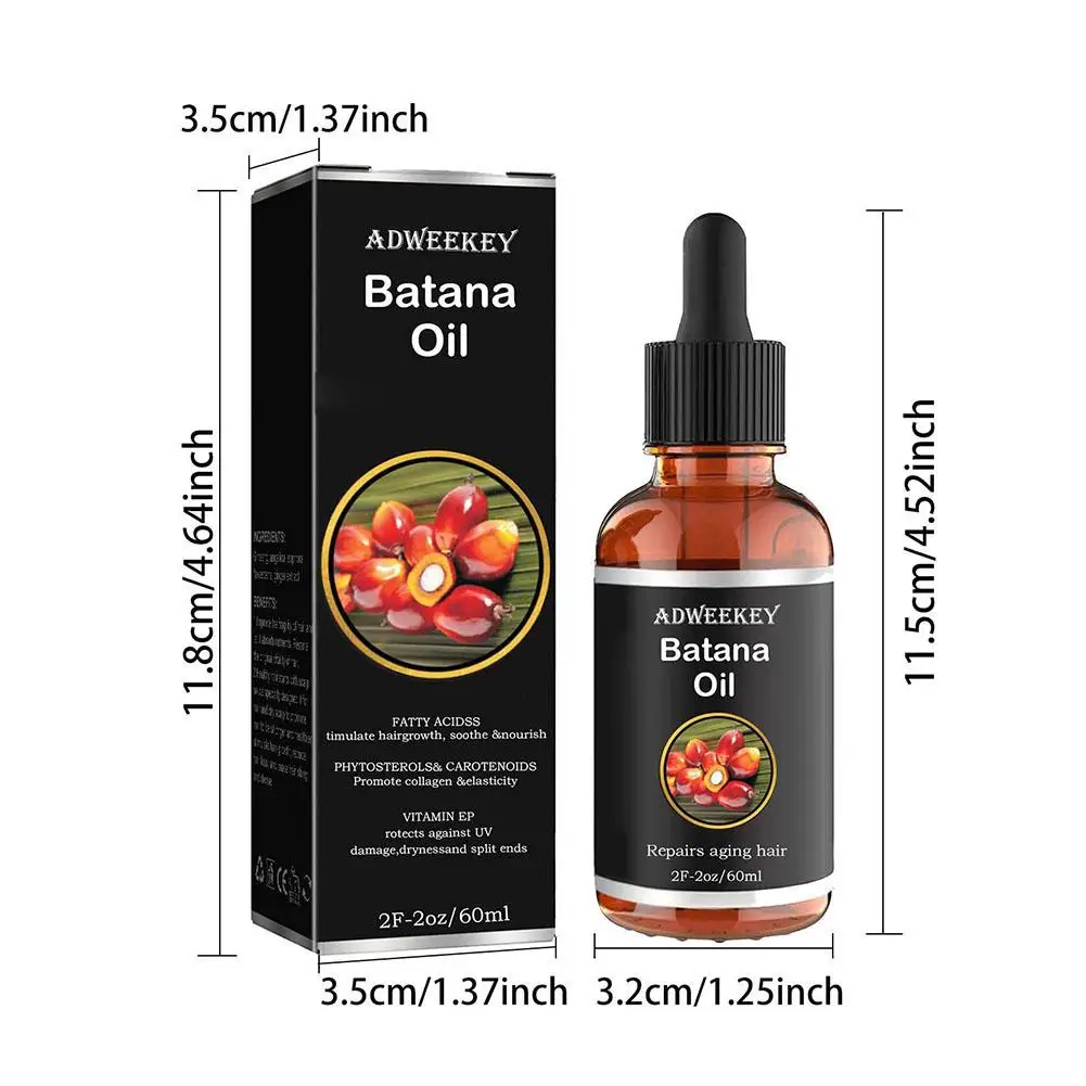 Natural Batana Fast Growth Oil Set, Tratamento Capilar, Essência Reparadora de Raiz do Cabelo, Hidratar, Mais Espessa, 60ml