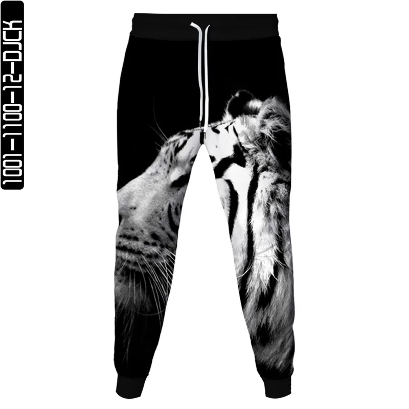 Spring Autumn Animal Tiger Print Men Fashion Sweatpants Women Outdoor Casual Clothes Pants Male Jogging Trousers Plus Size S-6XL