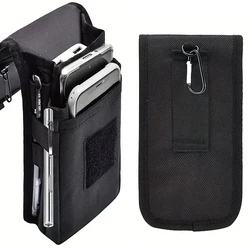 Funda grande de nailon para teléfono móvil para hombre, bolsa de almacenamiento multiusos para la cintura, cinturón de bucle para senderismo y Camping