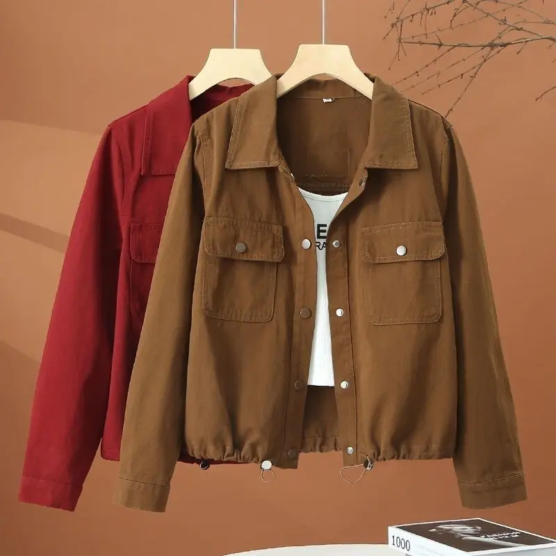 

ort Loose Ladies' irt Jaet Outerwear Spring Autumn 2025 New Sle Casual Korean Version Small Size Women's Top