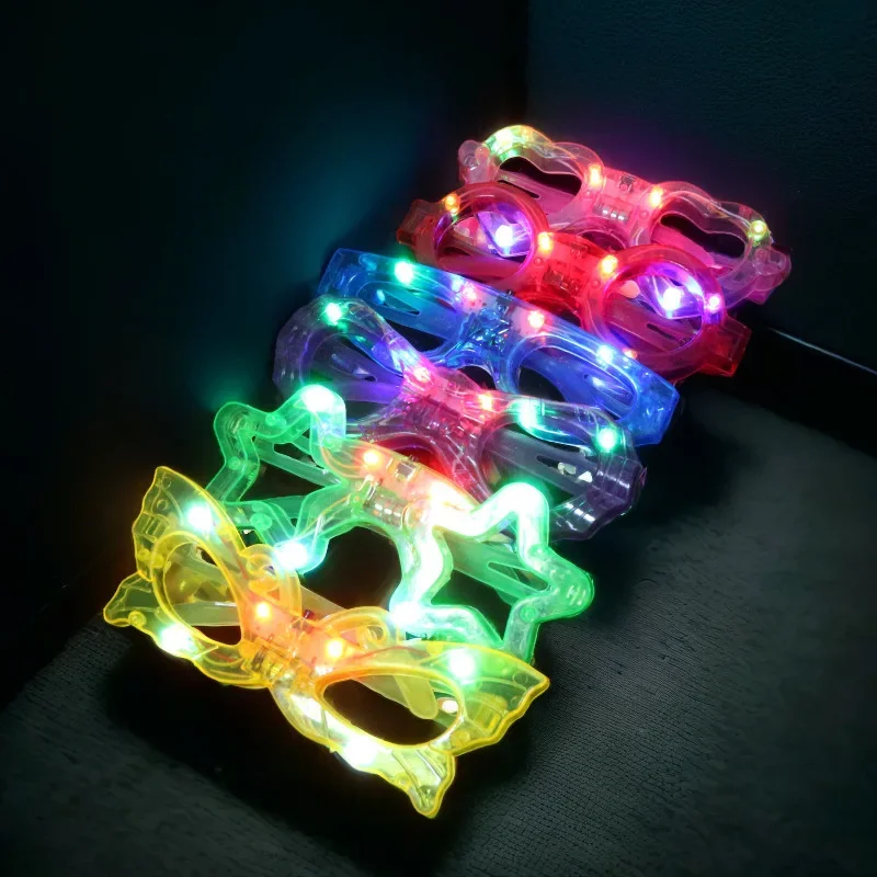 10/50/100Pcs LED Glow Glasses Light Up Eyeglasses 6 Neon Colors Glasses for Kids Adults Glow Wedding Party Favors Wholesale